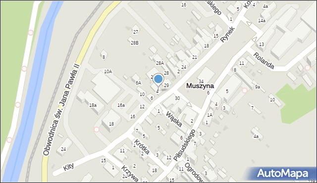 Muszyna, Kity, 3a, mapa Muszyna