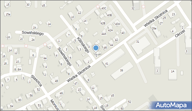 Mysłowice, Kilińskiego Jana, płk., 2, mapa Mysłowice