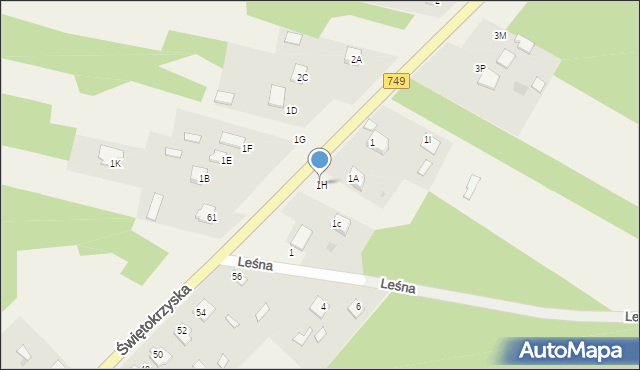 Nieświń, Kielecka, 1H, mapa Nieświń