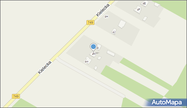 Nieświń, Kielecka, 4N, mapa Nieświń