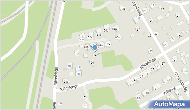 Nowa Dęba, Kilińskiego Jana, płk., 24, mapa Nowa Dęba