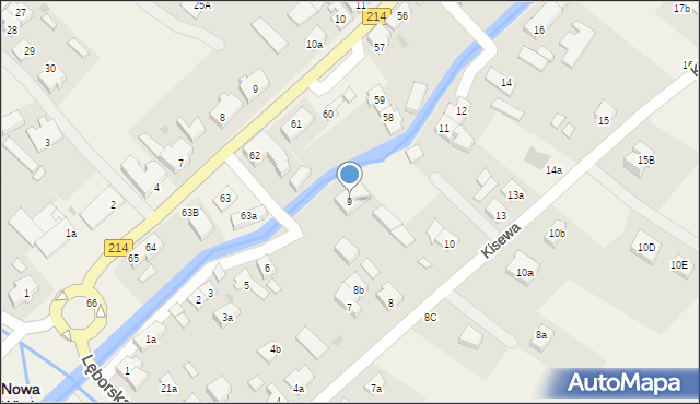 Nowa Wieś Lęborska, Kisewa, 9, mapa Nowa Wieś Lęborska