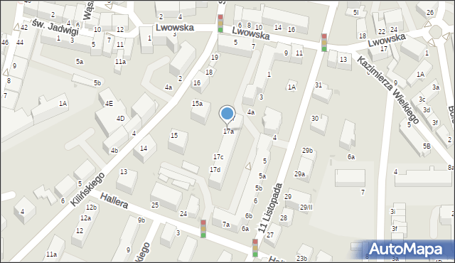 Oleśnica, Kilińskiego Jana, płk., 17a, mapa Oleśnica
