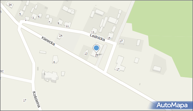 Oleszno, Kielecka, 15, mapa Oleszno