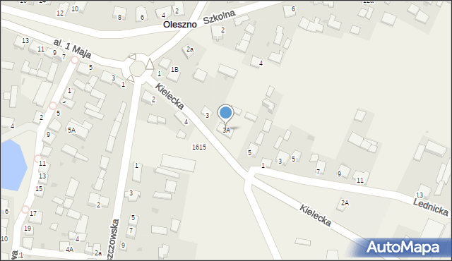 Oleszno, Kielecka, 3A, mapa Oleszno