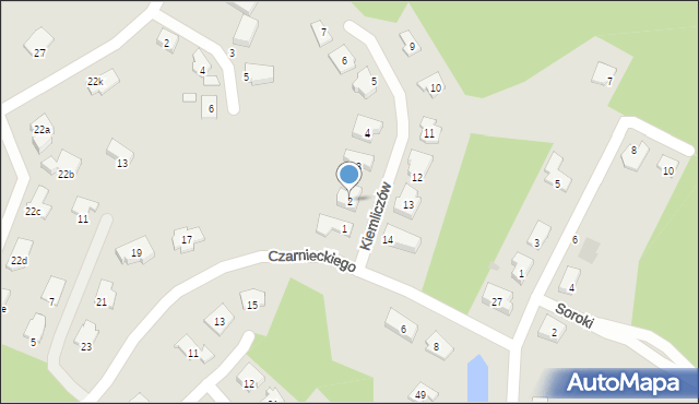 Olsztyn, Kiemliczów, 2, mapa Olsztyna