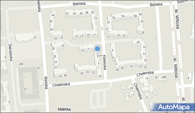 Opole, Kielecka, 3, mapa Opola