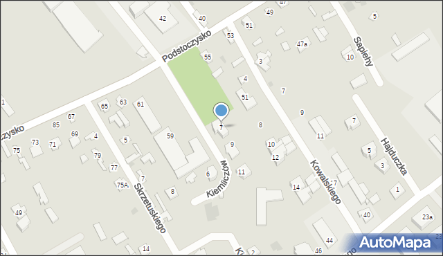 Ostrów Mazowiecka, Kiemliczów, 7, mapa Ostrów Mazowiecka