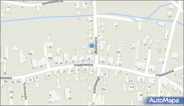 Piława Górna, Kilińskiego Jana, płk., 12, mapa Piława Górna