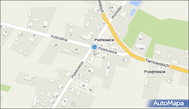 Piotrkowice, Kielecka, 1A, mapa Piotrkowice