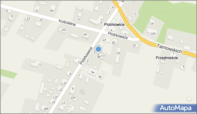Piotrkowice, Kielecka, 3A, mapa Piotrkowice