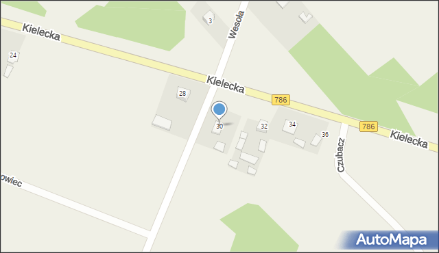 Piotrowiec, Kielecka, 30, mapa Piotrowiec