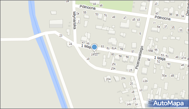 Poddębice, Kilińskiego Jana, płk., 19/21, mapa Poddębice