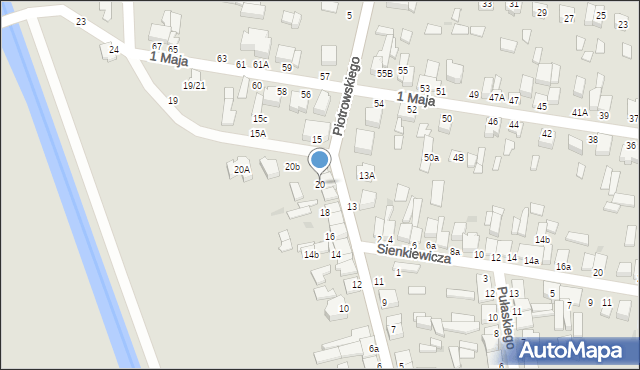 Poddębice, Kilińskiego Jana, płk., 20, mapa Poddębice