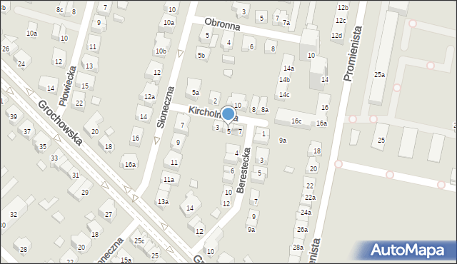 Poznań, Kircholmska, 5, mapa Poznania