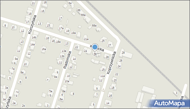 Poznań, Kielecka, 26, mapa Poznania