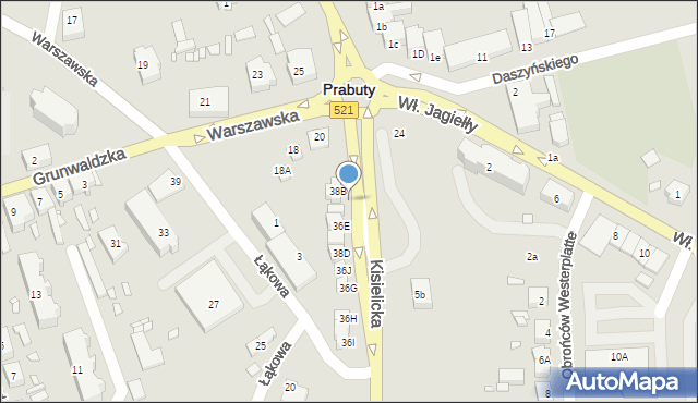 Prabuty, Kisielicka, 36c, mapa Prabuty