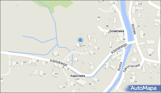 Rabka-Zdrój, Kilińskiego Jana, płk., 11, mapa Rabka-Zdrój