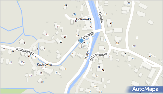 Rabka-Zdrój, Kilińskiego Jana, płk., 4, mapa Rabka-Zdrój