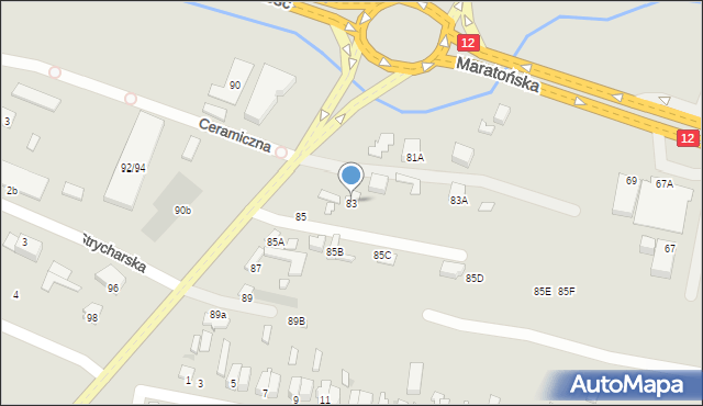 Radom, Kielecka, 83, mapa Radomia