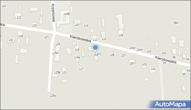 Radom, Kierzkowska, 113, mapa Radomia