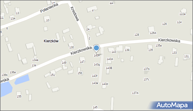 Radom, Kierzkowska, 143h, mapa Radomia