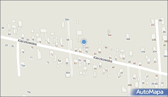Radom, Kierzkowska, 64A, mapa Radomia