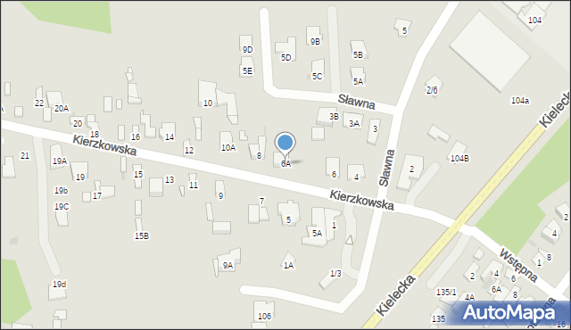 Radom, Kierzkowska, 6A, mapa Radomia