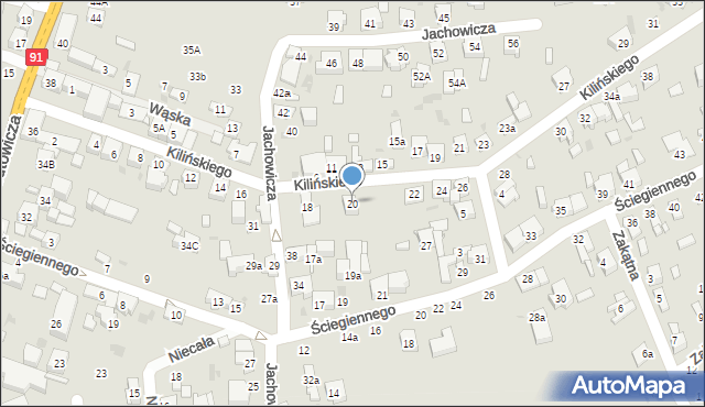 Radomsko, Kilińskiego Jana, płk., 20, mapa Radomsko