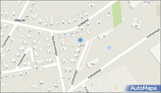 Radomsko, Kilińskiego Jana, płk., 47, mapa Radomsko