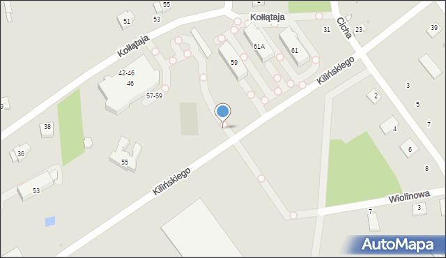 Radomsko, Kilińskiego Jana, płk., 57-59, mapa Radomsko