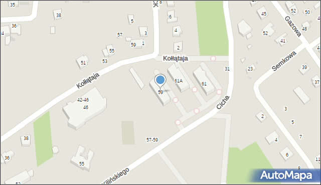 Radomsko, Kilińskiego Jana, płk., 59, mapa Radomsko