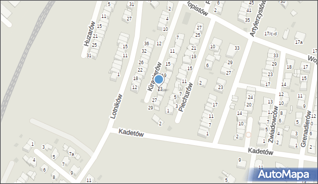 Radzionków, Kirasjerów, 25, mapa Radzionków