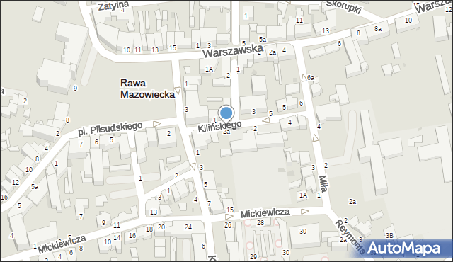 Rawa Mazowiecka, Kilińskiego Jana, płk., 2a, mapa Rawa Mazowiecka