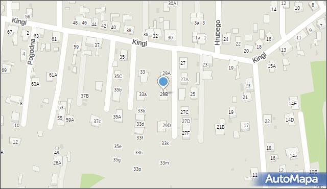 Ruda Śląska, Kingi, 29B, mapa Rudy Śląskiej