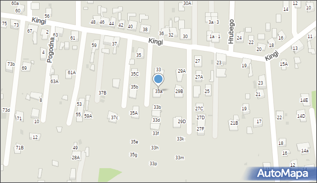 Ruda Śląska, Kingi, 33a, mapa Rudy Śląskiej