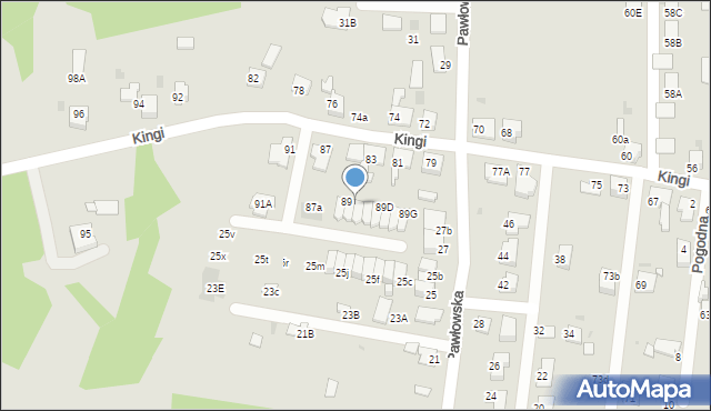 Ruda Śląska, Kingi, 89a, mapa Rudy Śląskiej