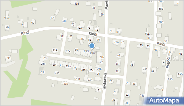 Ruda Śląska, Kingi, 89G, mapa Rudy Śląskiej