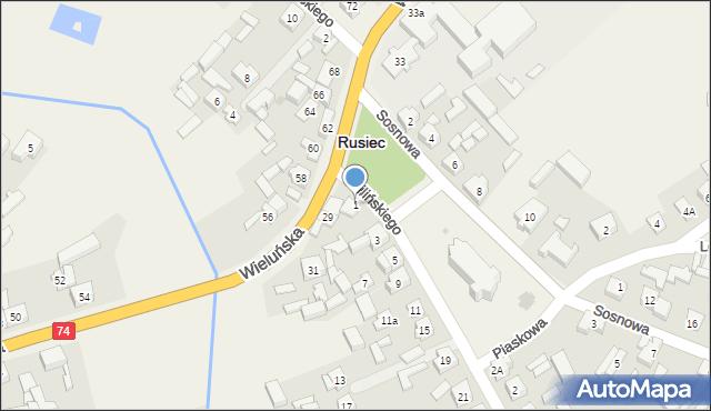 Rusiec, Kilińskiego Jana, płk., 1, mapa Rusiec