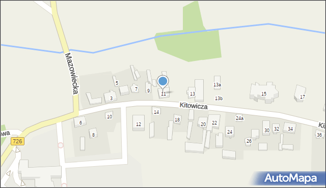 Rzeczyca, Kitowicza Jędrzeja, ks., 11, mapa Rzeczyca