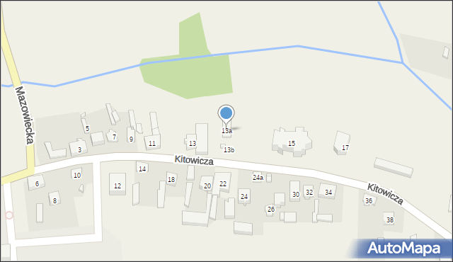 Rzeczyca, Kitowicza Jędrzeja, ks., 13a, mapa Rzeczyca