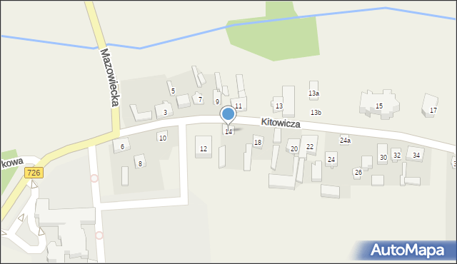 Rzeczyca, Kitowicza Jędrzeja, ks., 14, mapa Rzeczyca