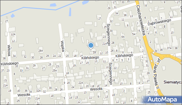 Siemiatycze, Kilińskiego Jana, płk., 14/1, mapa Siemiatycze