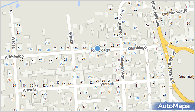 Siemiatycze, Kilińskiego Jana, płk., 15, mapa Siemiatycze