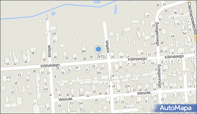 Siemiatycze, Kilińskiego Jana, płk., 24, mapa Siemiatycze