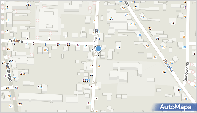 Skierniewice, Kilińskiego Jana, płk., 7, mapa Skierniewic
