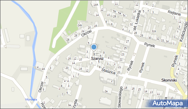 Słomniki, Kilińskiego Jana, płk., 8, mapa Słomniki