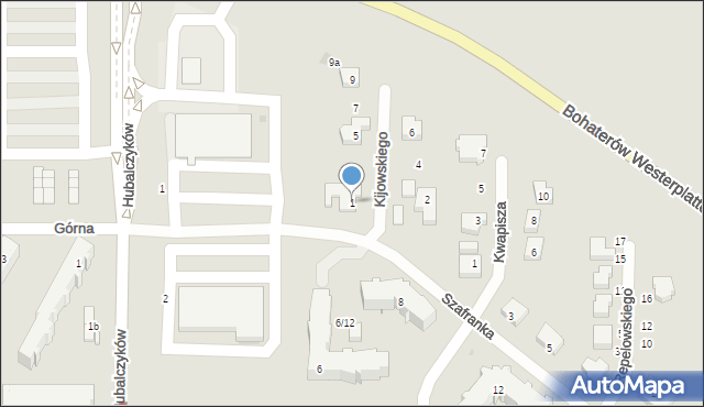 Słupsk, Kijowskiego Władysława, 1, mapa Słupska