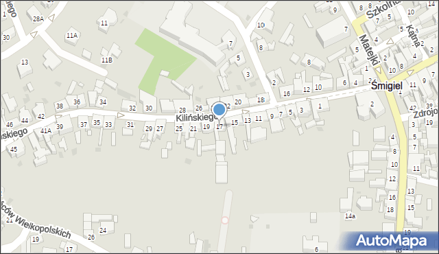 Śmigiel, Kilińskiego Jana, płk., 17, mapa Śmigiel