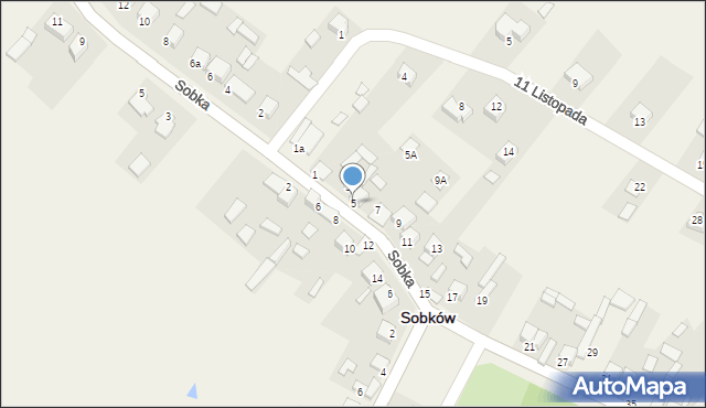 Sobków, Kielecka, 5, mapa Sobków